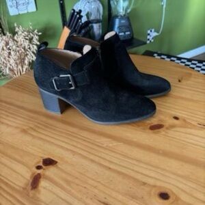 Franco Sarto Black Suede Ankle Booties